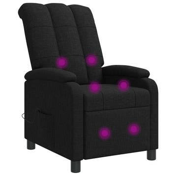 vidaXL Massage Relaxstoel Zwart Stof, Huis en Inrichting, Fauteuils, Verzenden, Nieuw