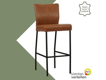 Leren barkruk Revolt hoog - Granada Savannah (cognac) -, Huis en Inrichting, Nieuw, Leer, Ophalen of Verzenden, 90 cm of meer