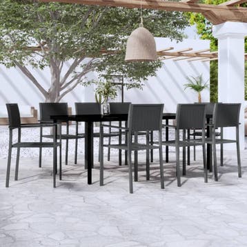 vidaXL 9-delige Tuinset zwart, Verzenden, Tuinset