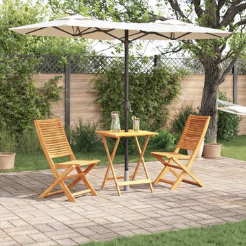 vidaXL Opvouwbare Bistroset 3 pcs Bruin Massief Acacia Hout, Verzenden, Nieuw