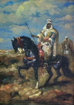 European school (XIX-XX) - Berber warrior, Antiek en Kunst