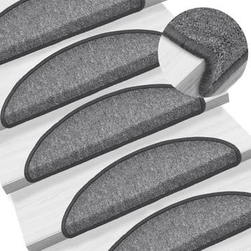 vidaXL Trapmatten 15 st 56x17x3 cm donkergrijs halfrond, Doe-het-zelf en Bouw, Verzenden, Nieuw
