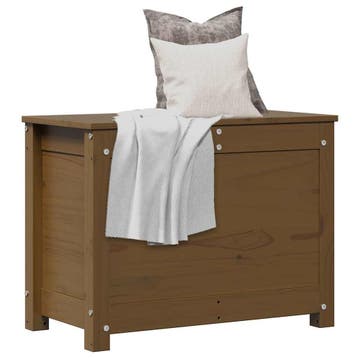 vidaXL Opbergbox honingbruin 60x32x45,5 cm massief, Verzenden
