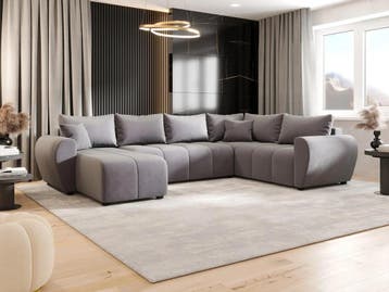 Slaapzetel met opbergruimte Max | Zitzetel Hoekzetel U-Zetel, Verzenden, Nieuw, Vierpersoons of meer, Leer