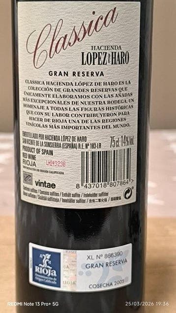 2005 Hacienda López de Haro, Classica Tinto - Rioja Gran, Nieuw