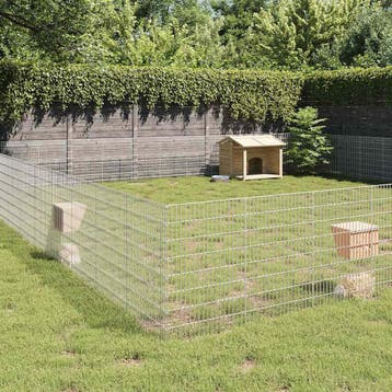 vidaXL Dierenverblijf 48 panelen 54x80 cm gegalvaniseerd, Dieren en Toebehoren, Verzenden, Nieuw