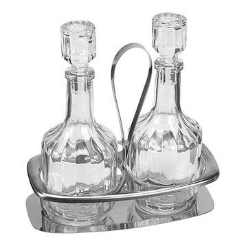 Menage | 2-delig | RVS/Glas | 170(h)mm EMGA, Verzenden