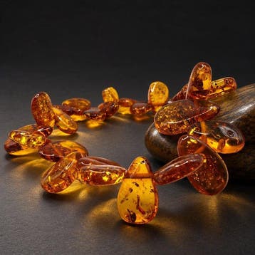 Baltic Amber - Armband - Cognac Teardrop beads