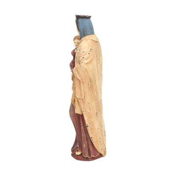 Beeldje - Madonna met Kind - 31 cm - Hout, polychroom resin, Antiek en Kunst