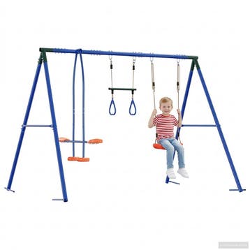 vidaXL Buiten Schommelset Meerkleurig Staal en PE, Kinderen en Baby's, Verzenden, Nieuw