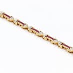 Armband - 18 karaat Geel goud Robijn - Diamant, Nieuw