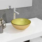 vidaXL Wasbak 30x12 cm gehard glas goudkleurig, Verzenden