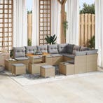 vidaXL Tuinbank Set met kussen met opslag 12 pcs Beige Poly, Verzenden