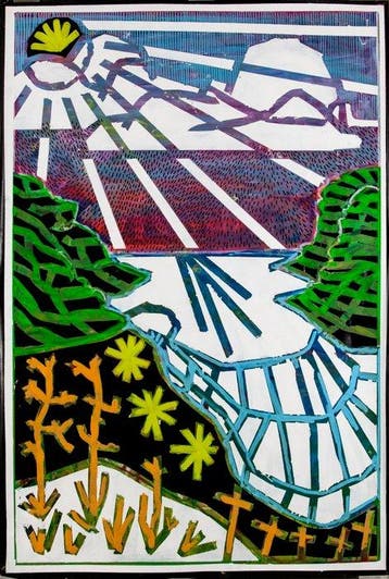 Baptiste Laurent - Rayon sur crique calaver, 160x110cm,, Antiek en Kunst