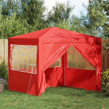 vidaXL Partytent 250 x 250 x 240 cm Rood PE en staal, Verzenden, Nieuw