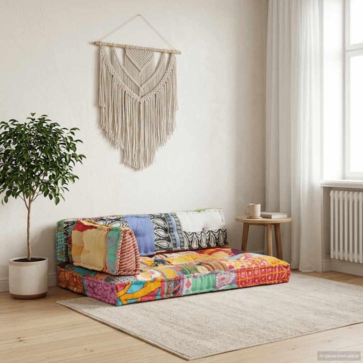 vidaXL Bankkussen pallet stof patchwork meerkleurig, Huis en Inrichting, Woonaccessoires | Kussens, Nieuw, Verzenden