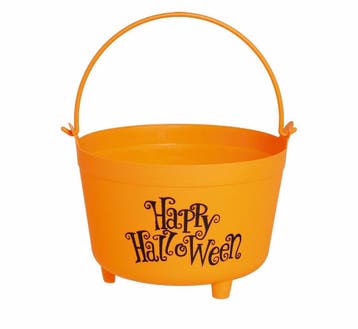 Oranje Halloween Snoep Emmer Happy Halloween 30cm, Verzenden, Nieuw