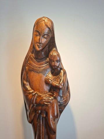 Beeldje - Madona met kindje Jezus - 32 cm - Hout