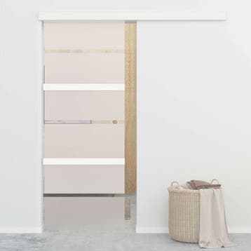 vidaXL Schuifdeur 76x212 cm ESG-glas en aluminium, Verzenden, Nieuw