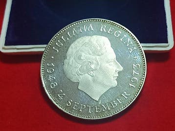 Pays-Bas. 10 Gulden 1973 Silver Proof 925 ( 25 Grm-38 mm ), Postzegels en Munten, Munten | Nederland