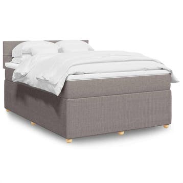 vidaXL Boxspring met matras stof taupe 140x200 cm, Huis en Inrichting, Verzenden, Nieuw