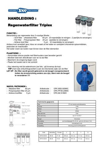 Regenwaterfilter voorfilter SYR triplex 3/4 aansluiting, Ophalen of Verzenden, Nieuw