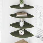 vidaXL Zwevende plank met plank 4 pcs Olijfgroen 30 x 30 x 2, Verzenden, Nieuw
