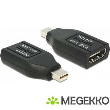 Delock 65552 Adapter mini DisplayPort 1.1 male > HDMI female, Computers en Software, Verzenden, Nieuw