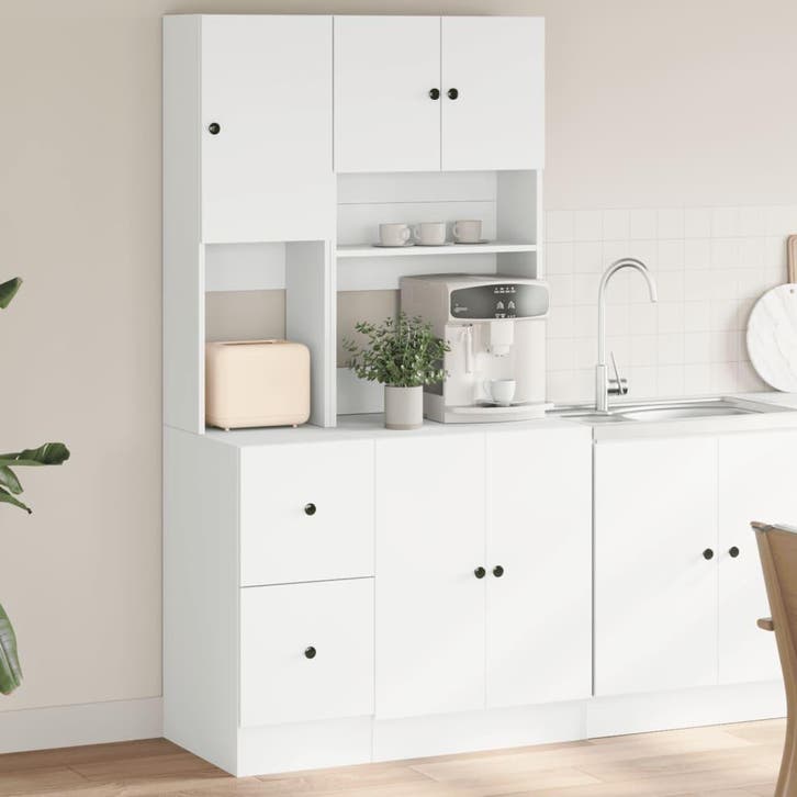 vidaXL Keukenkast 95x50x180 cm bewerkt hout wit, Maison & Meubles, Armoires | Autre, Envoi