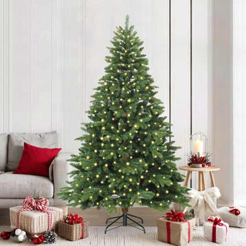 vidaXL Kunstkerstboom met 300 LED met standaard Groen 210 cm, Verzenden