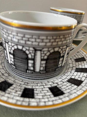 Rosenthal - Piero Fornasetti - Ensemble de tasses à thé (2)