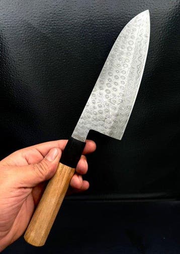 Keukenmes - Japans mes, op maat handgemaakt koksmes Damascus