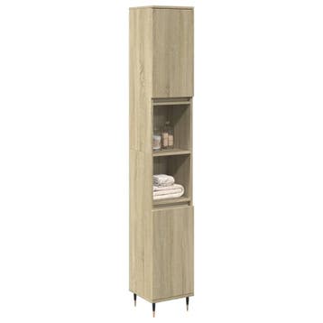 vidaXL Badkamerkast 30x30x190 cm bewerkt hout sonoma, Verzenden, Nieuw
