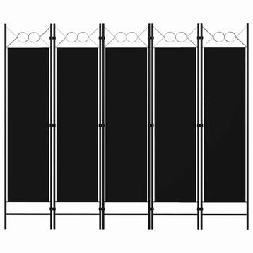 vidaXL Kamerscherm met 5 panelen 200x180 cm zwart, Huis en Inrichting, Verzenden, Nieuw