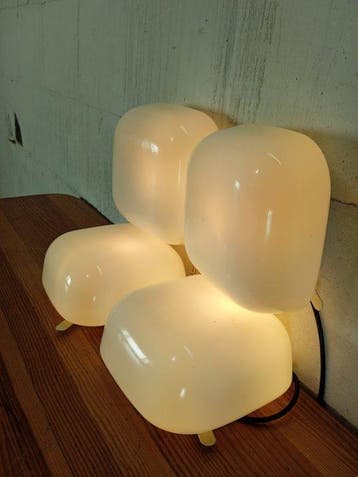 Wandlamp - Space Age Opalglas Lampen - Glas, Metaal