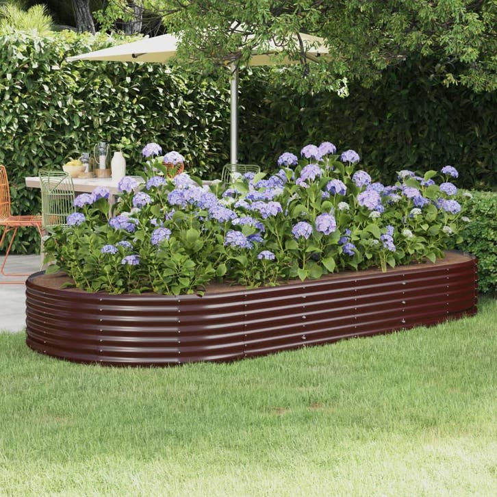 vidaXL Plantenbak 296x140x36 cm gegalvaniseerd staal bruin, Tuin en Terras, Bloempotten, Nieuw, Verzenden