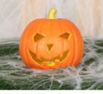 Halloween Pompoen Licht Oranje 16cm, Verzenden, Nieuw