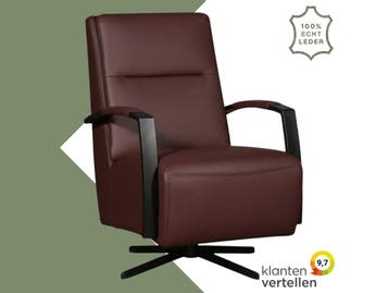 Leren draaifauteuil Award - Toledo Bordeaux (donkerrood) -, Maison & Meubles, Ophalen of Verzenden