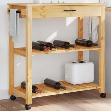 vidaXL Keukentrolley MONZA 84x40x88,5 cm massief grenenhout, Verzenden, Nieuw