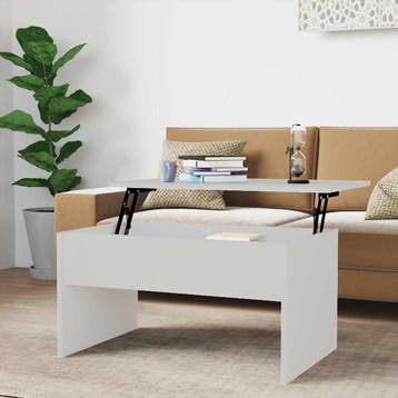 vidaXL Salontafel 80x50,5x41,5 cm bewerkt hout wit, Huis en Inrichting, Verzenden, Nieuw
