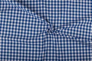 Ruitjesstof cobalt wit geruit - 10mm geruit, Blauw, 120 cm of meer, Ophalen of Verzenden, Katoen