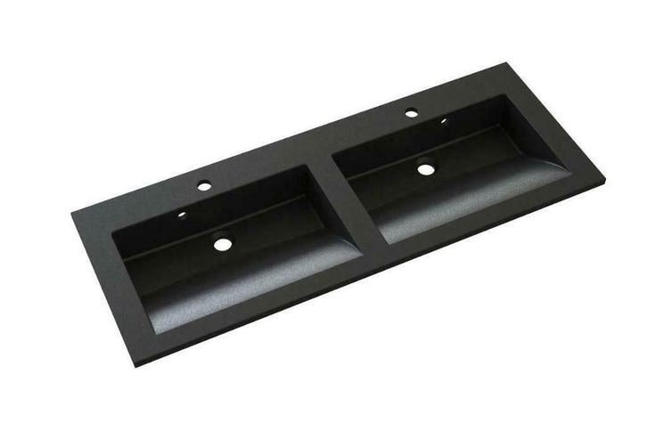 Sanifun Allibert wastafel Slide 1202 x 462 x 20 mm zwart gra, Doe-het-zelf en Bouw, Sanitair, Wastafel, Nieuw, Ophalen of Verzenden