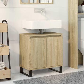 vidaXL Badkamerkast 58x33x60 cm bewerkt hout sonoma, Verzenden, Nieuw