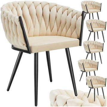 Set eetkamerstoelen Astano fluweel, knoopdesign, Verzenden, Nieuw