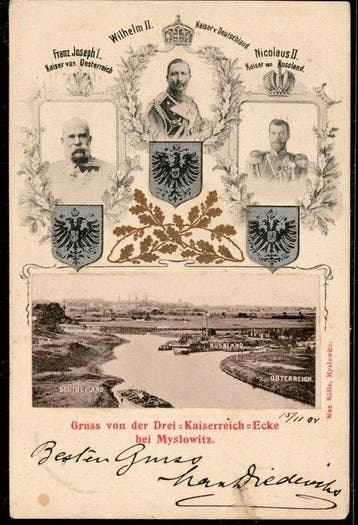 Duitse Rijk, Oostenrijk, Rusland 1904 - Groeten uit de Drie, Gestempeld
