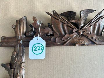 Lijst - 222. Antieke WWI massief notelaar schilderijlijst.