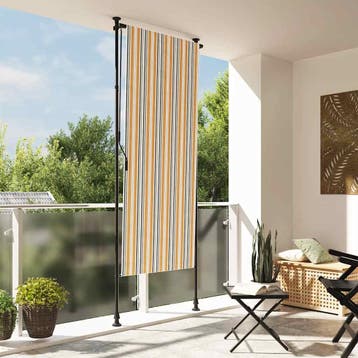 vidaXL Rolgordijn voor buiten 120x270 cm stof en staal geel, Verzenden