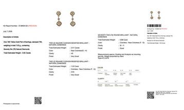 Oorbellen - 18 karaat Geel goud - 3.92ct. tw. Diamant, Handtassen en Accessoires, Oorbellen, Nieuw