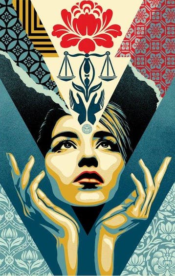 Shepard Fairey (OBEY) (1970) - UPLIFT JUSTICE - Firmata a
