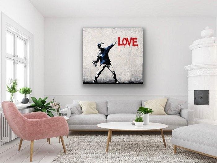 EMIR BERCUTTE - STREET ART LOVE 21 - Toile L, Antiquités & Art, Art | Objets design